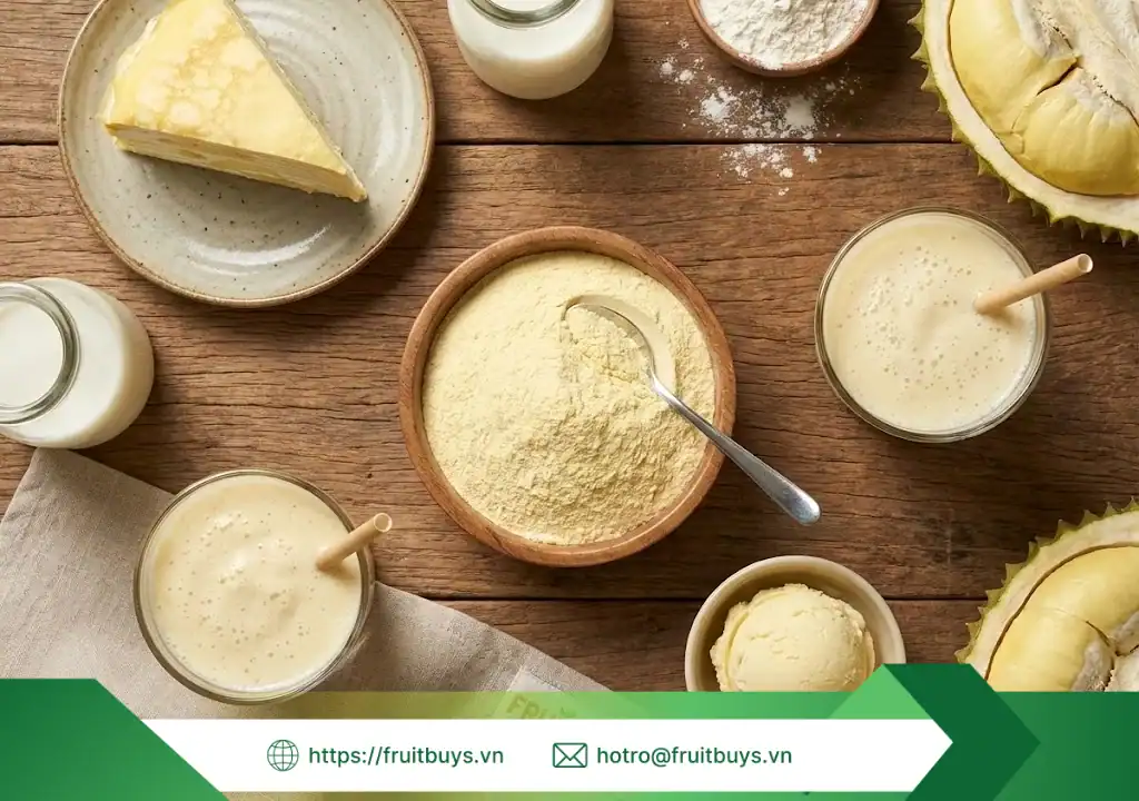 Quy Trình Sản Xuất Bột Sầu Riêng Sấy Thăng Hoa – Giải Mã "Tinh Chất" Vua Trái Cây quy trình sản xuất bột sầu riêng sấy thăng hoa 260111 (5) fruitbuys vietnam