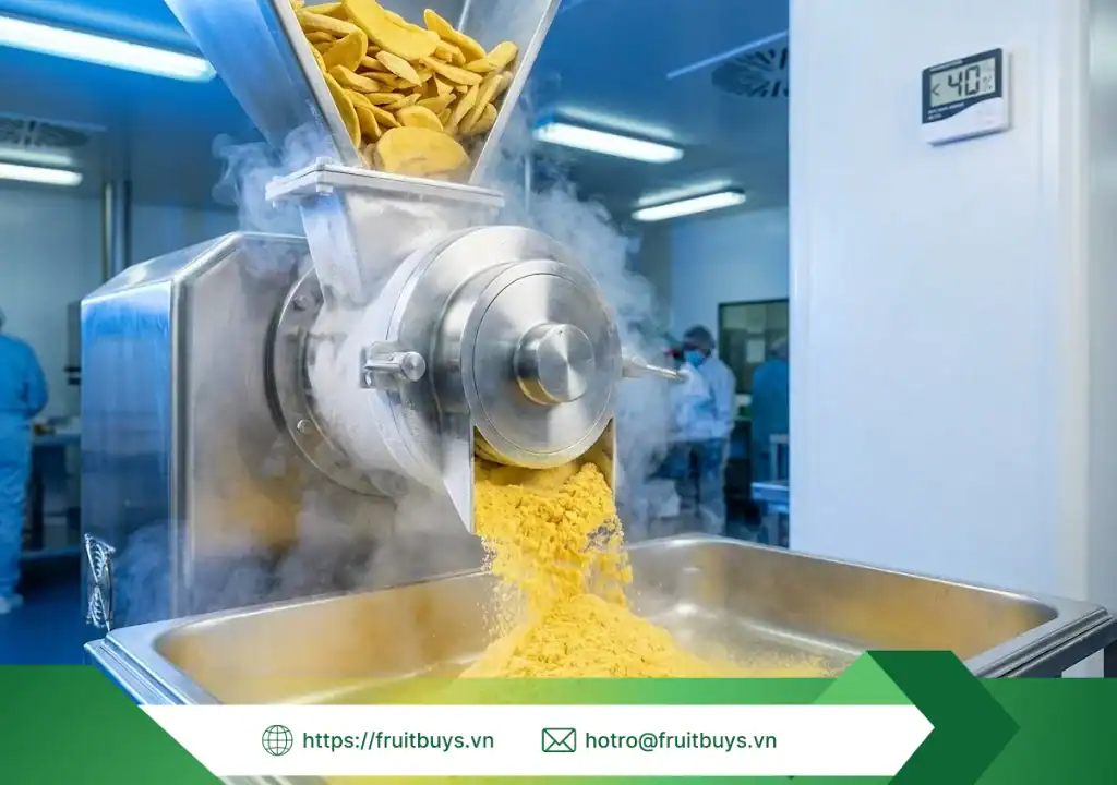 quy trình sản xuất bột xoài sấy thăng hoa 260115 (5) fruitbuys vietnam