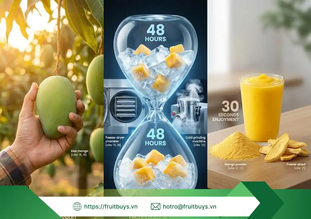 quy trình sản xuất bột xoài sấy thăng hoa 260115 (6) fruitbuys vietnam