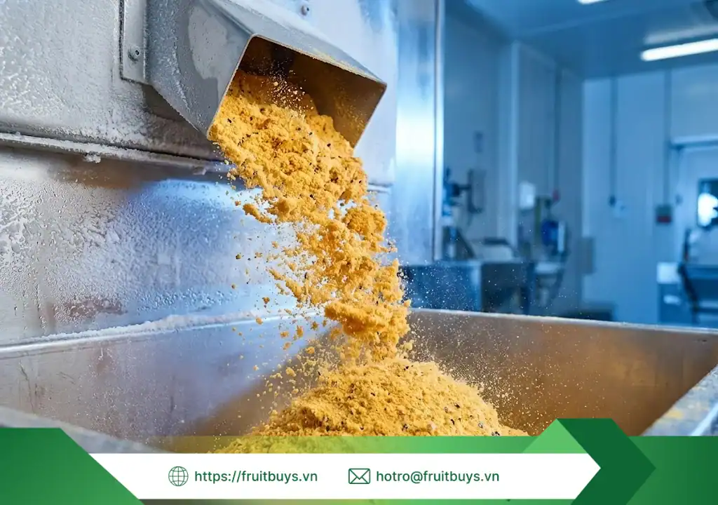 Quy Trình Sản Xuất Bột Chanh Dây Sấy Thăng Hoa: Hành Trình 48 Giờ "Đóng Băng" Linh Hồn Trái Cây quy trình sản xuất bột chanh dây sấy thăng hoa 260108 (2) fruitbuys vietnam