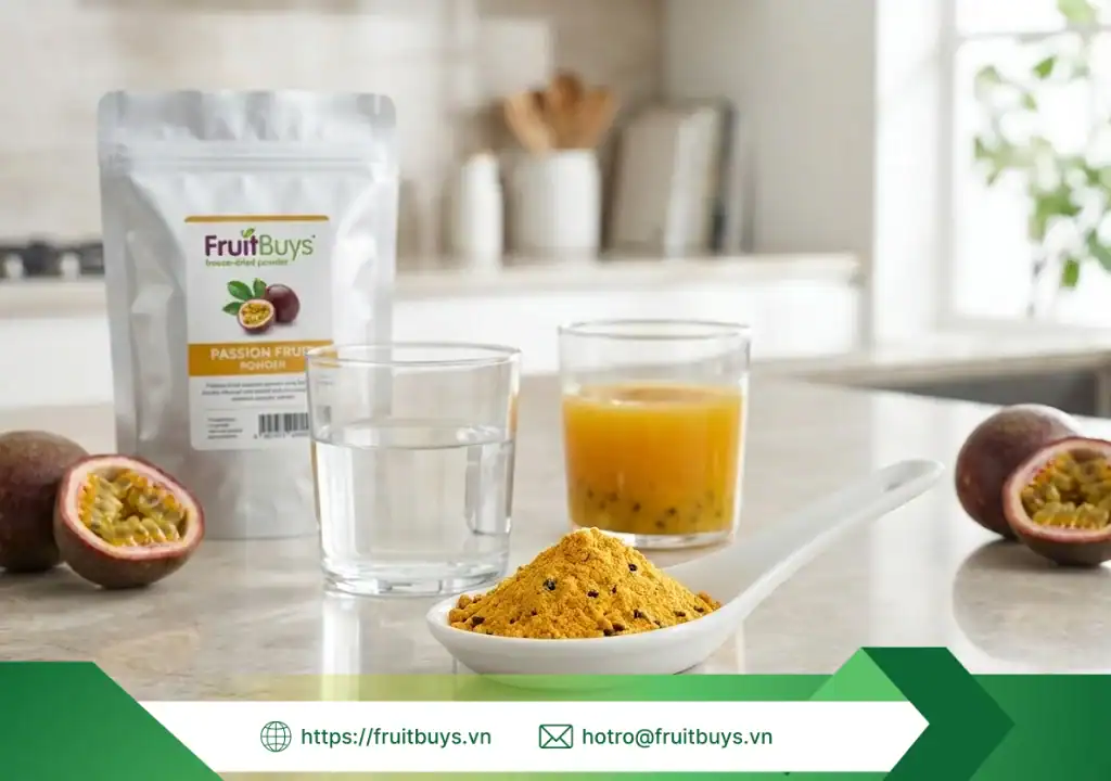 Quy Trình Sản Xuất Bột Chanh Dây Sấy Thăng Hoa: Hành Trình 48 Giờ "Đóng Băng" Linh Hồn Trái Cây quy trình sản xuất bột chanh dây sấy thăng hoa 260108 (8) fruitbuys vietnam