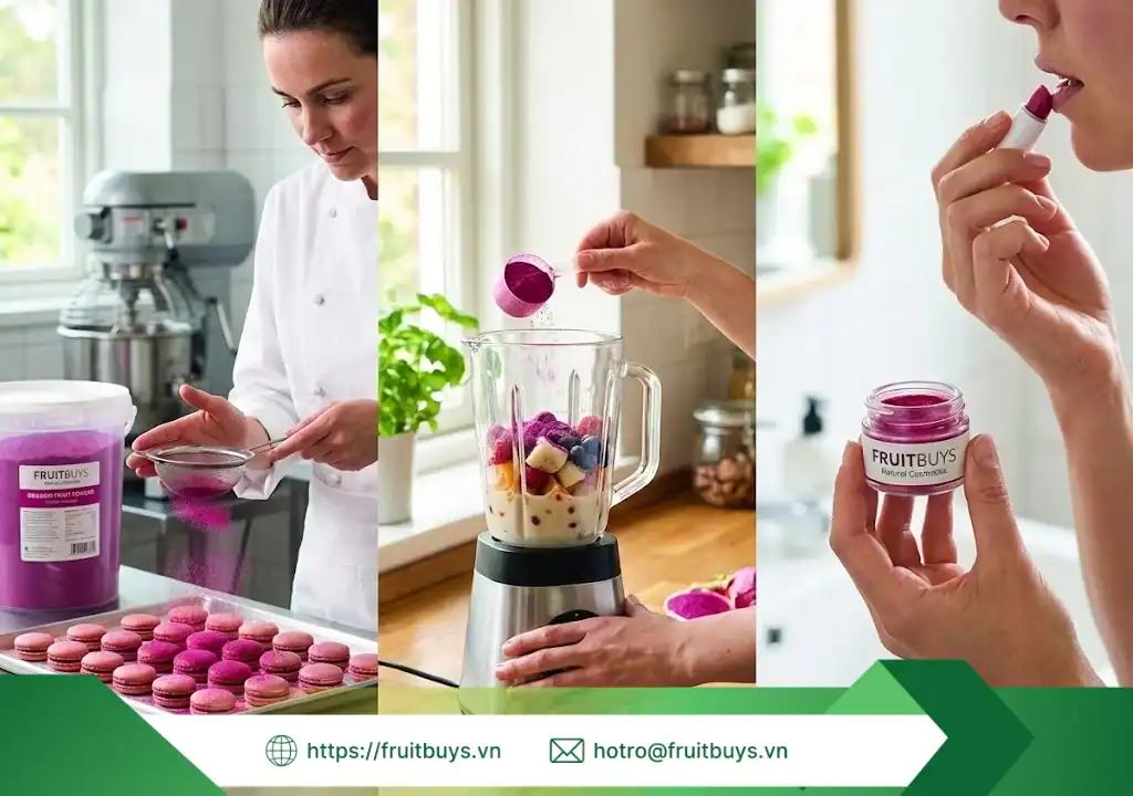 Quy Trình Sản Xuất Bột Thanh Long Sấy Thăng Hoa – Hành Trình 48 Giờ "Đóng Băng Thời Gian" Để Giữ Trọn Vị Nguyên Bản quy trình sản xuất bột thanh long sấy thăng hoa 260109 (4) fruitbuys vietnam